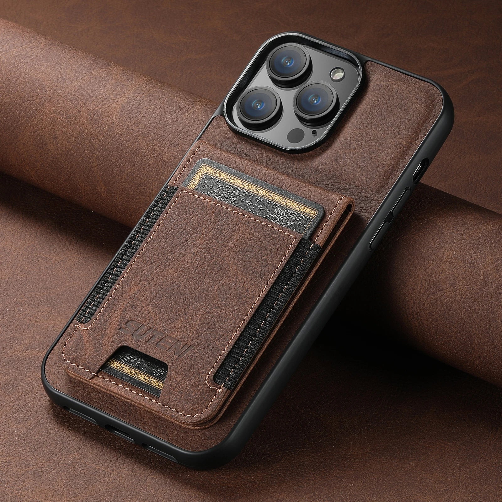 Luxury Leather Magnet Card Holder Phone Case Flip Wallet Kickstand Cover For iPhone 16 15 14 13 12 11 Pro Plus Max