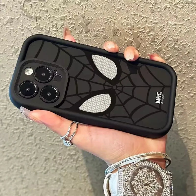 Marvel Spider Man Plain Multistep TPU Phone Case For iPhone 16 15 14 13 12 11 Pro Max XR XS 7 8 Plus Soft Silicone Cool Cover