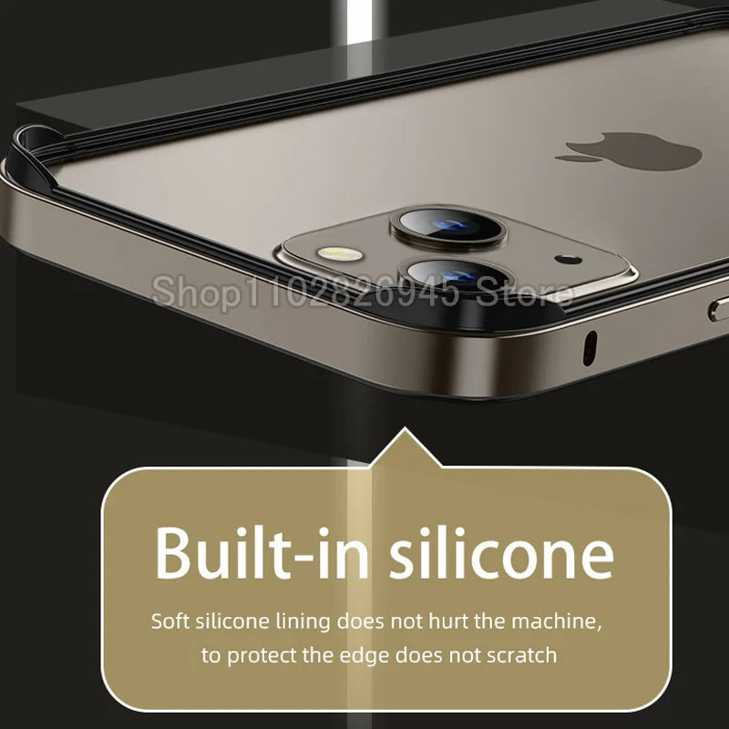 Hybrid Silicone Frame Aluminum Metal Phone Case For iPhone 16 15 14 13 12 Pro Max Better Heat Bumper