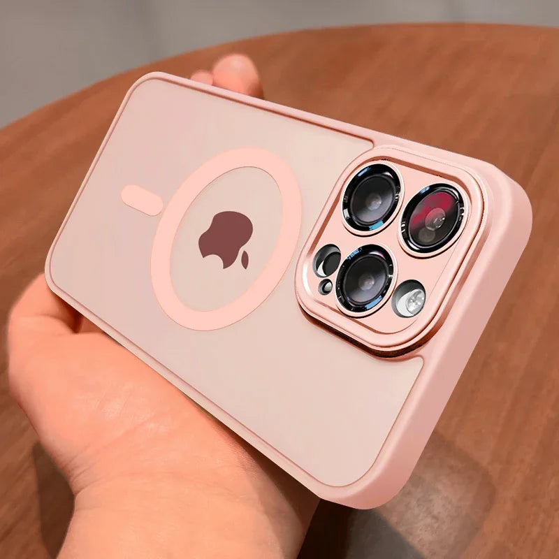 Magnetic Luxury Matte Translucent Armor Shockproof Case For iPhone 16 15 14 13 12 11 Pro Max Plus Magsafe Wireless Charge Cover