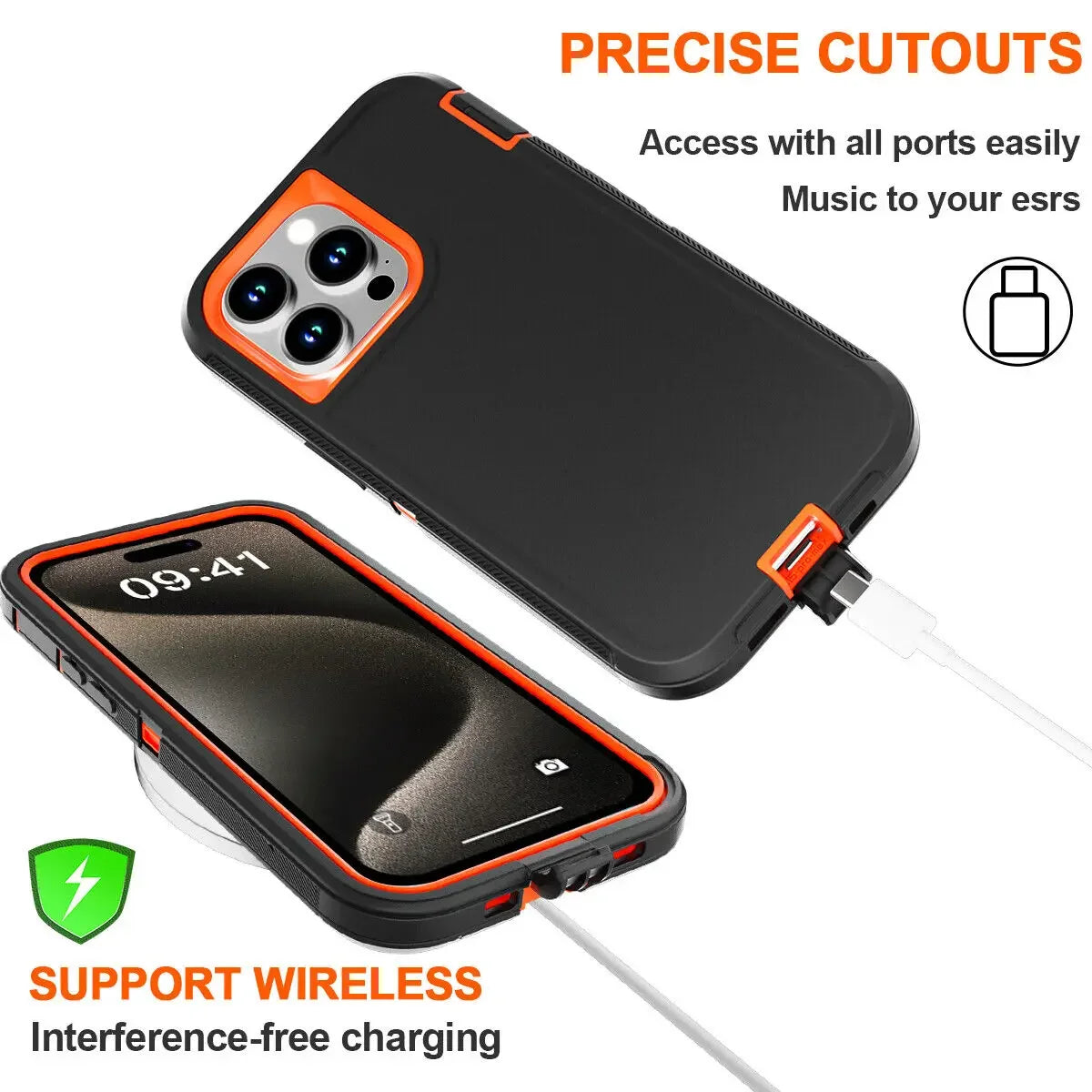3 in 1 Defend Case For iPhone 16 11 12 13 14 Pro Max 15 Plus 7 8 SE 2022 Xs XR Original Heavy Duty Shockproof Hybrid Cover Cases