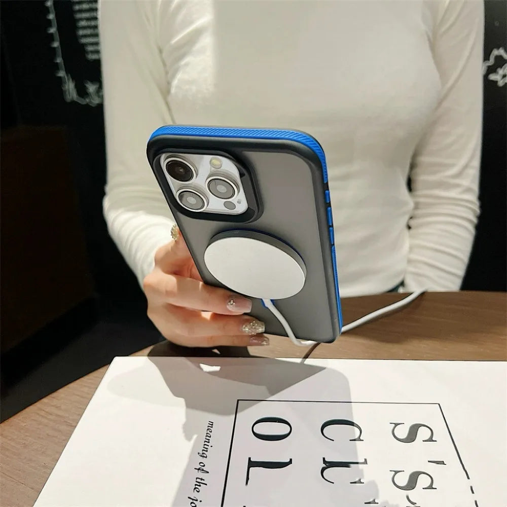 Magnetic Luxury Matte Translucent Armor Shockproof Case For iPhone 16 15 14 13 12 11 Pro Max Plus Magsafe Wireless Charge Cover