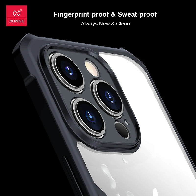 For iPhone 15 Pro Max Case  For iPhone 13 14 15 Pro Plus Max Shockproof Phone Cases Transparent Back Cover Protective Shell