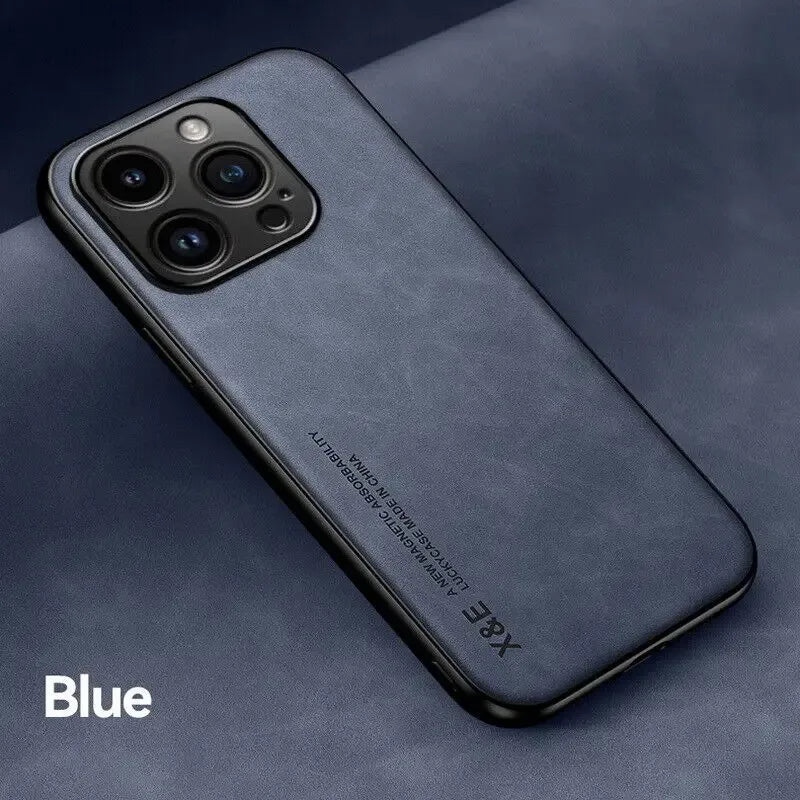 Luxury Leather Case For iPhone 16 15 14 11 13 12 Pro Max Mini XR 16e 15 14 16 Plus Shockproof Cover For iPhone XS Max X Funda