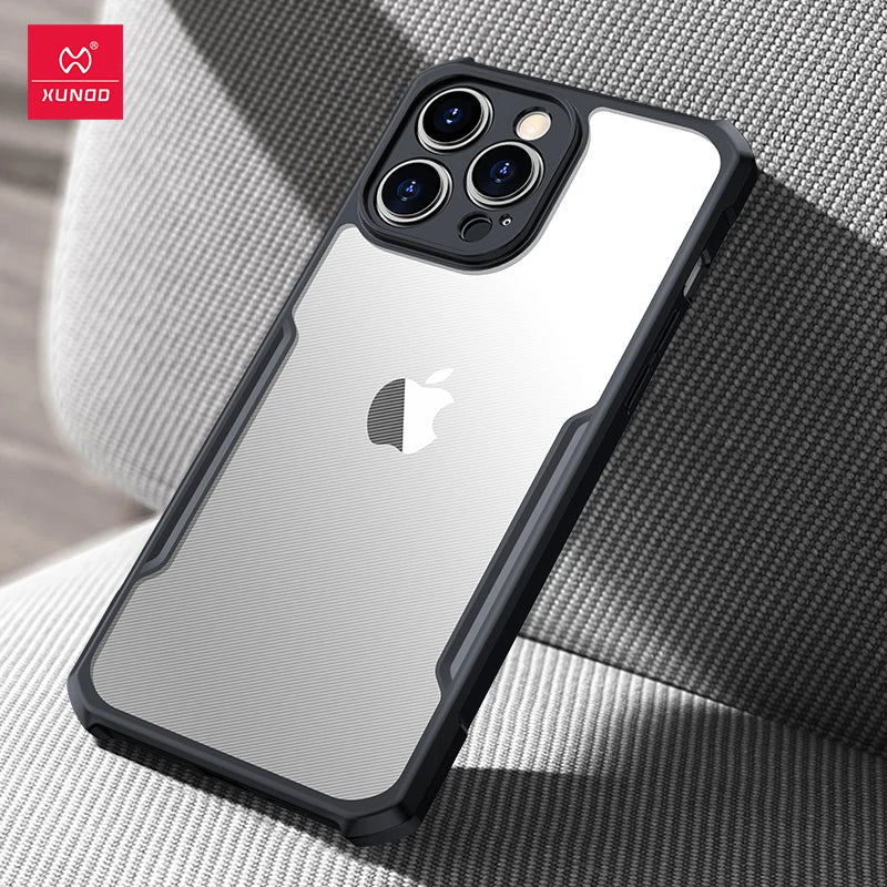 For iPhone 15 Pro Max Case  For iPhone 13 14 15 Pro Plus Max Shockproof Phone Cases Transparent Back Cover Protective Shell