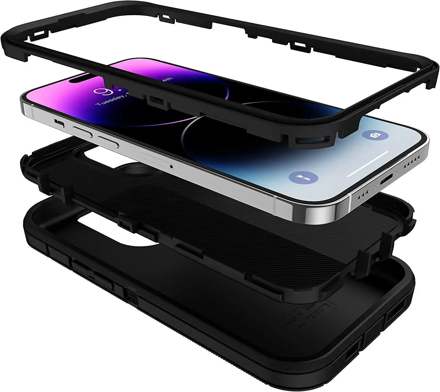 Luxury 3in1 Armor Otter CASE BOX for IPhone 16 15 14 13 12 11 Pro Max XS XR Plus Shockproof Soft Bumpers Protective Hard Cover