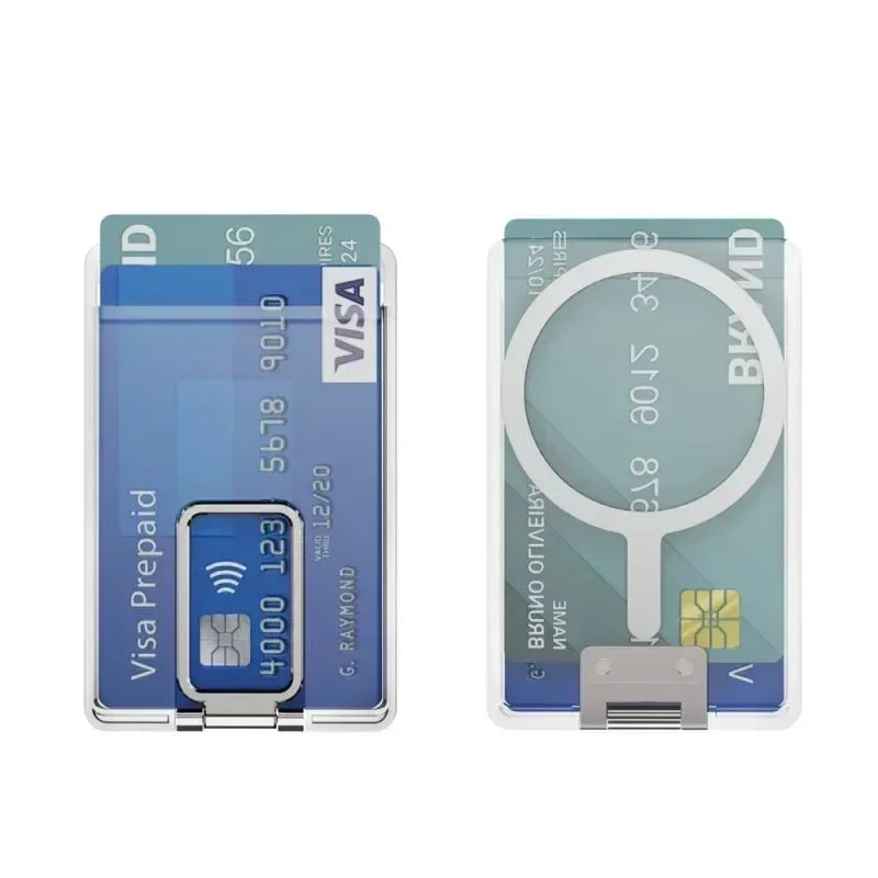 Clear Magnetic Card Holder Wallet Case For Magsafe iPhone 15 16 14 13 12 Pro Max Samsung S24 S23 Ultra Macsafe Card Slots Pocket