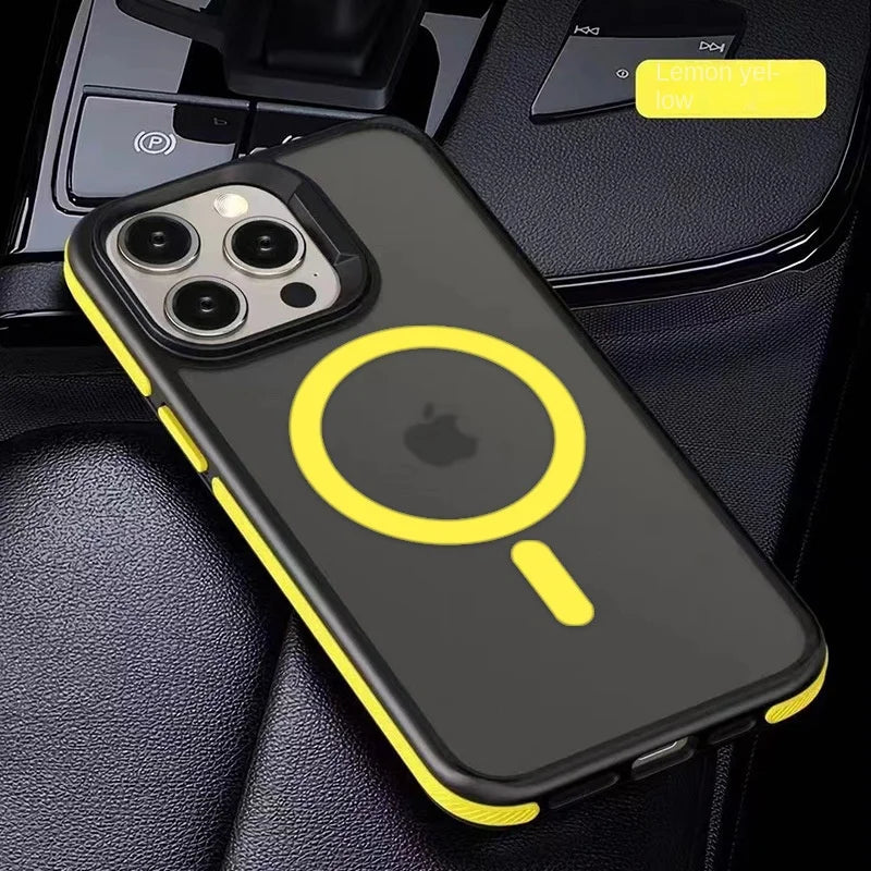Magnetic Luxury Matte Translucent Armor Shockproof Case For iPhone 16 15 14 13 12 11 Pro Max Plus Magsafe Wireless Charge Cover