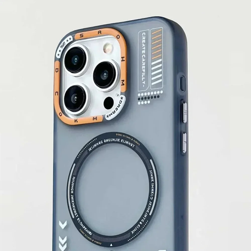Matte Magnetic Phone Case For iPhone  16 15 13 12 14 Pro Max Magsafe Wireless Charge Frosted Back Metal Lens Frame Buttons Cover