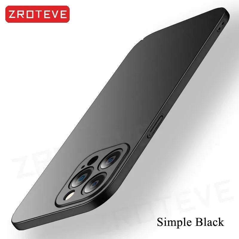 For iPhone 16 15 14 13 12 Pro Max Case  Luxury Slim Matte Hard PC Cover For iPhone16 iPhone14 iPhone15 Plus Phone Cases