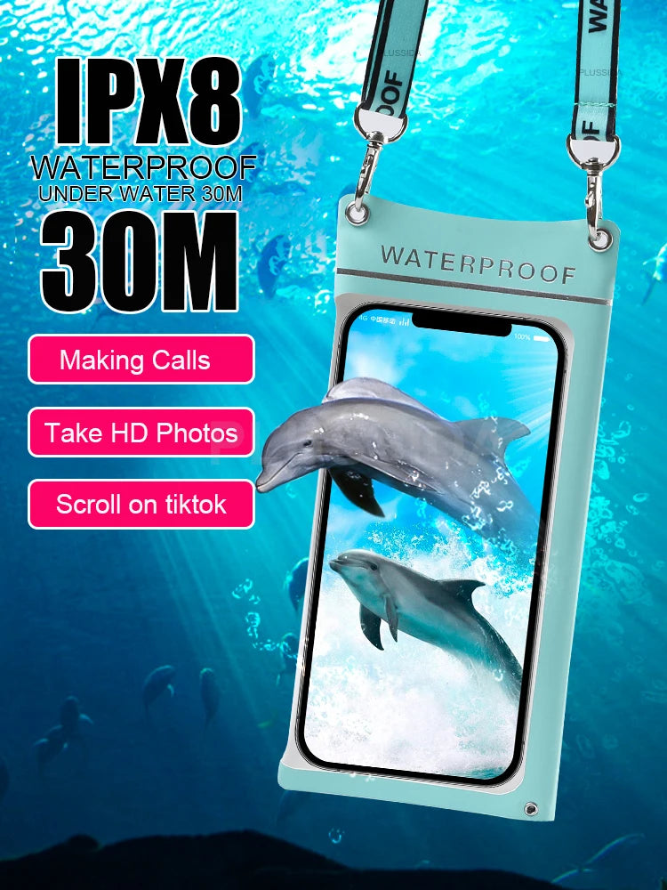 Waterproof Phone Case Pouch Bag For iPhone 17 16 15 14 13 Pro Max 17 Air 11 Samsung S25 S24 Ultra Water Proof Mobile Phone Cover