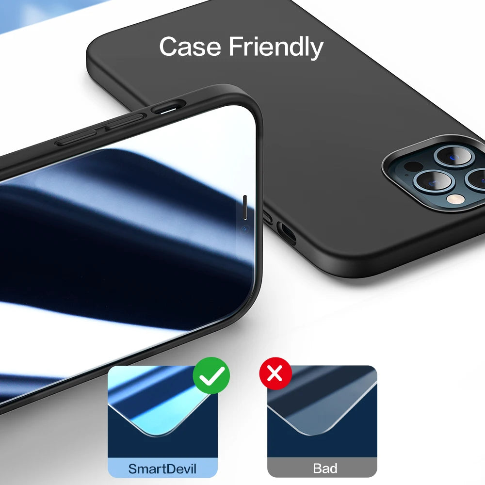 2PCS Screen Protector for iPhone 16 Pro Max 15 Pro 15 14 13 12 Tempered Glass 9H HD Front Film for iPhone 16