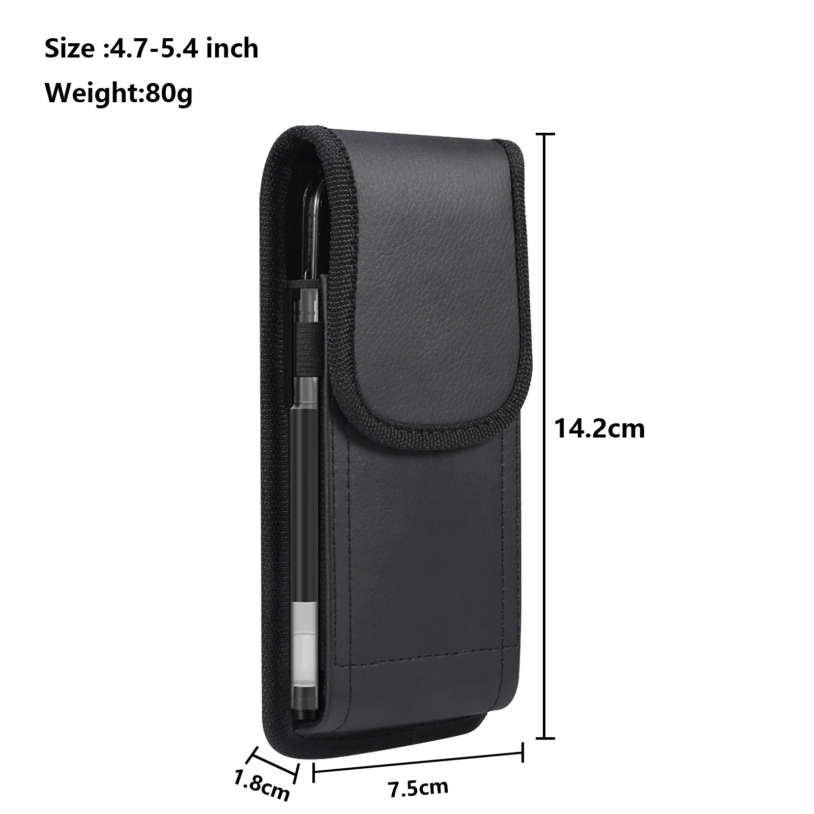 PU Leather Phone Case Phone Pouch for iPhone Samsung Huawei Xiaomi Vertical Flip Waist Bags Belt Clip Cover Phone Bag
