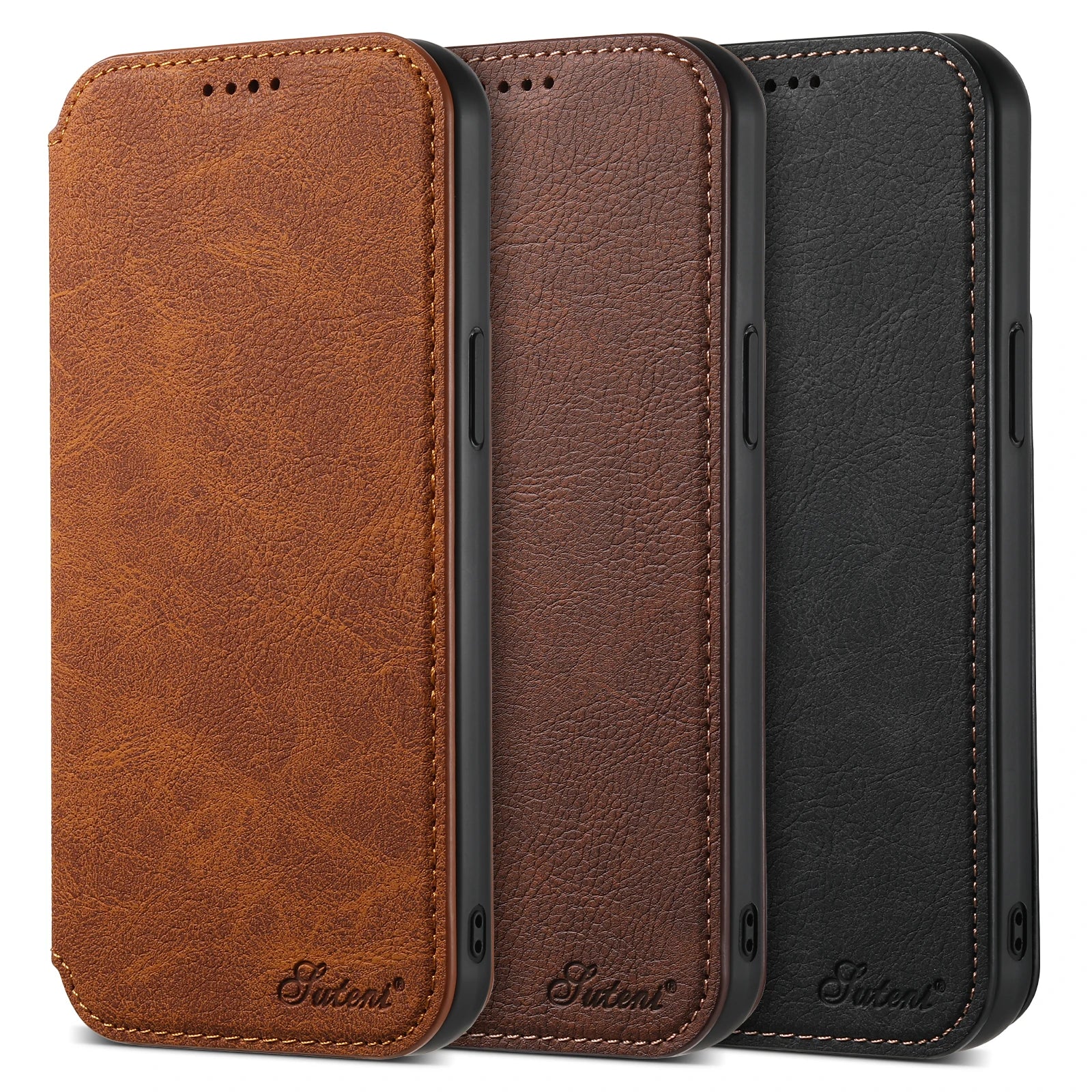 Compatible Wireless Charging Leather Phone Case For iPhone 12 13 14 16 Pro Max 15 Plus Flip Cover Wallet Card Holder