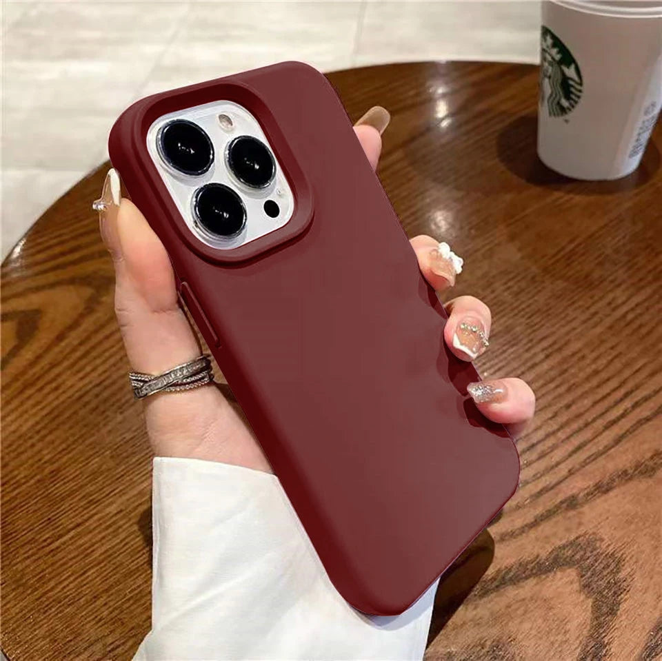 Liquid Silicone Case For iPhone 16 15 14 13 12 11 Pro Max Shockproof Soft Back Protection Cover For 16 series Phone Accessories