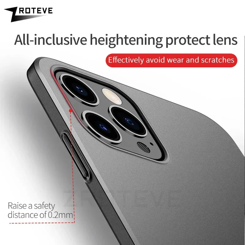 For iPhone 16 15 14 13 12 11 Pro Max Case  Luxury Slim Frosted Hard PC Cover On iPhone16 Plus iPhone12 Mini Phone Cases
