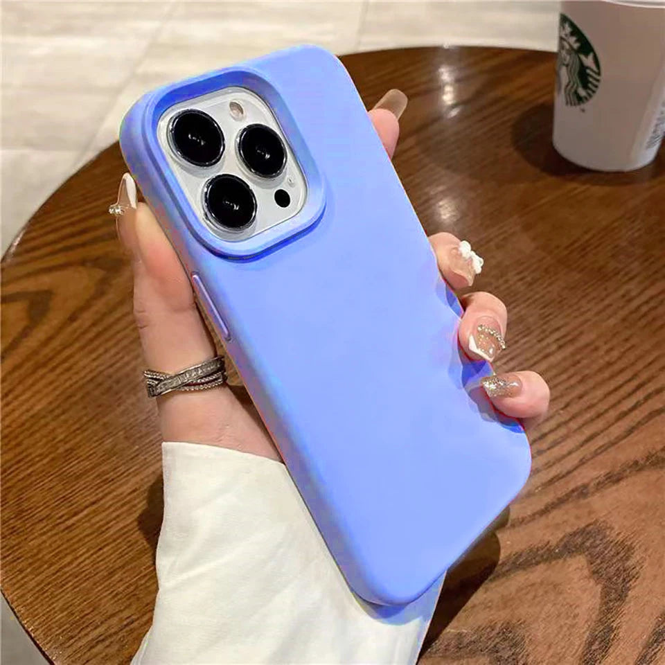 Liquid Silicone Case For iPhone 16 15 14 13 12 11 Pro Max Shockproof Soft Back Protection Cover For 16 series Phone Accessories