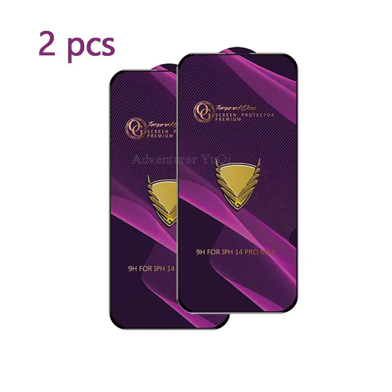 2pcs Premium Tempered Glass For iPhone 16 15 14 13 12 11 Screen Protector Pro Max Full Glue X XR XS 7 8 Plus Armor Retail Box ok