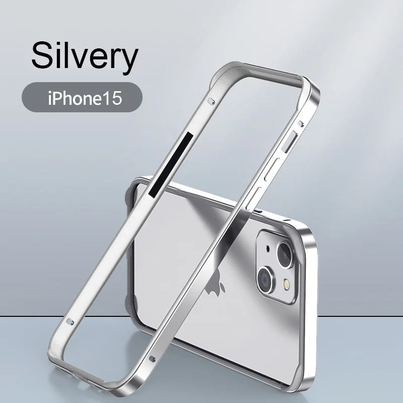 Hybrid Silicone Frame Aluminum Metal Phone Case For iPhone 16 15 14 13 12 Pro Max Better Heat Bumper
