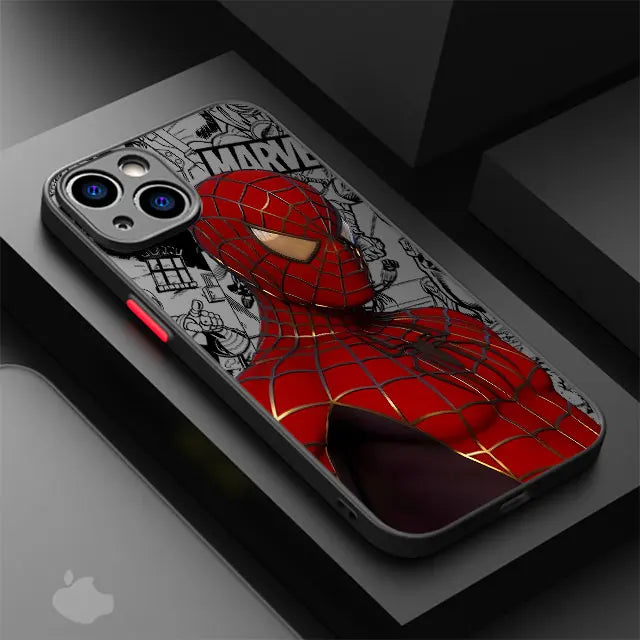 Spider-Man Venom Cover Phone Case for iPhone 11 12 Mini 13 14 16 15 Pro 15 16 Pro Max Matte Hard Shell