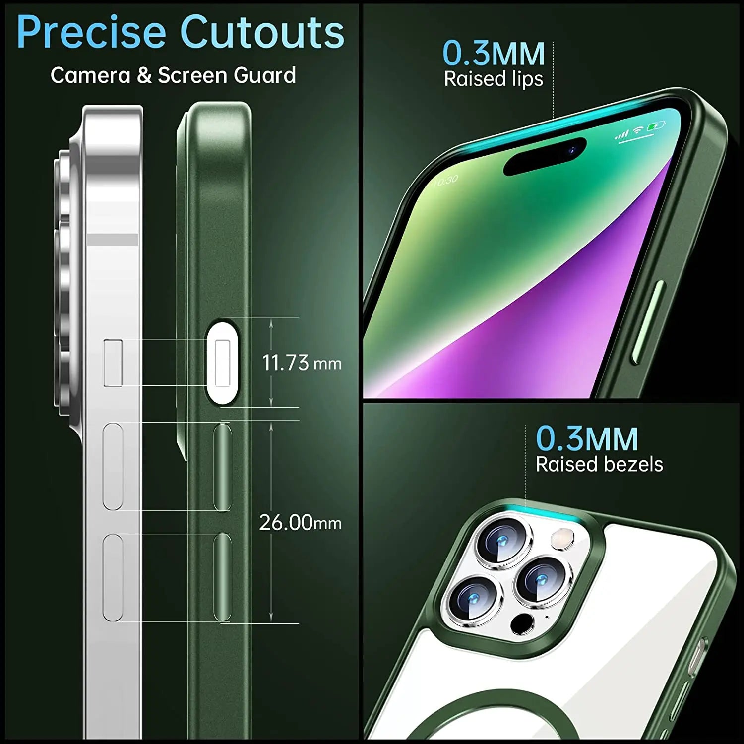 Original Luxury Green Case For Magsafe iPhone 16 15 14 Plus 13 Pro Max 12 11 SE 2022 iPhone13 14Pro 13Pro Phone Cover Accessory