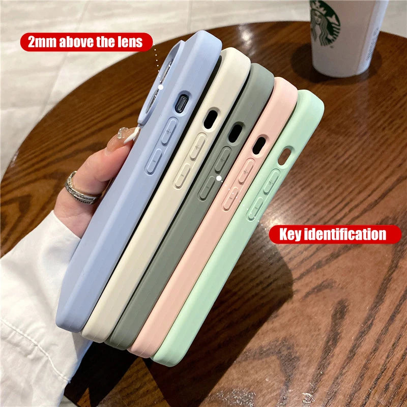 Liquid Silicone Case For iPhone 16 15 14 13 12 11 Pro Max Shockproof Soft Back Protection Cover For 16 series Phone Accessories
