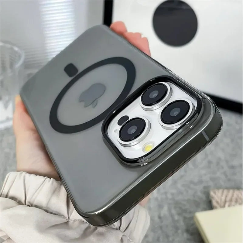 Original Ultra Thin For Magsafe Transparent Case For iPhone 16 15 14 13 12 Pro Max Magnetic Wireless Charge Glossy Clear Cover