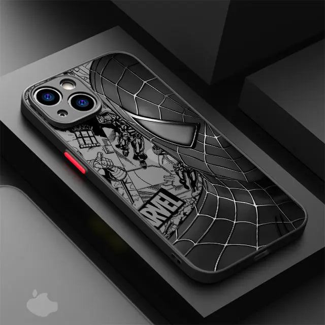 Spider-Man Venom Cover Phone Case for iPhone 11 12 Mini 13 14 16 15 Pro 15 16 Pro Max Matte Hard Shell