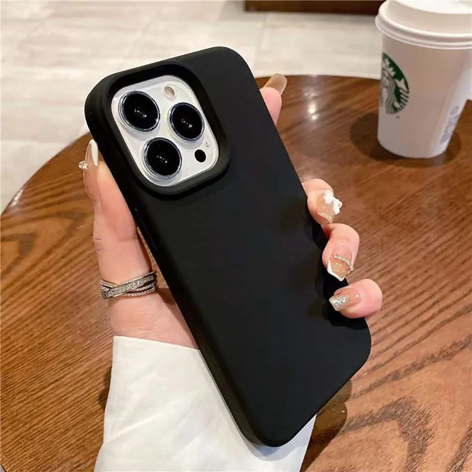 Liquid Silicone Case For iPhone 16 15 14 13 12 11 Pro Max Shockproof Soft Back Protection Cover For 16 series Phone Accessories