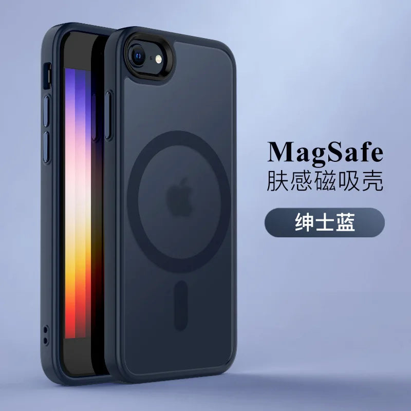 Magnetic Case For Magsafe Mag Safe iPhone SE 3 2 2022 2020 8 16 E 16e 16Pro 15 Pro Max 14 Plus 13 12 11 Black Cover Accessories