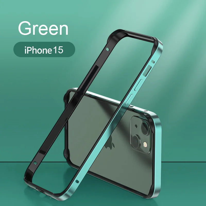 Hybrid Silicone Frame Aluminum Metal Phone Case For iPhone 16 15 14 13 12 Pro Max Better Heat Bumper