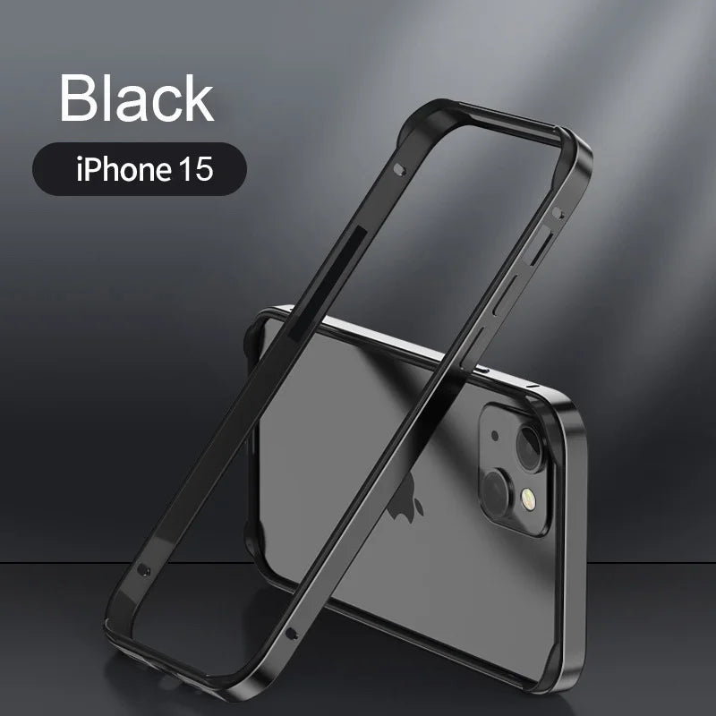 Hybrid Silicone Frame Aluminum Metal Phone Case For iPhone 16 15 14 13 12 Pro Max Better Heat Bumper