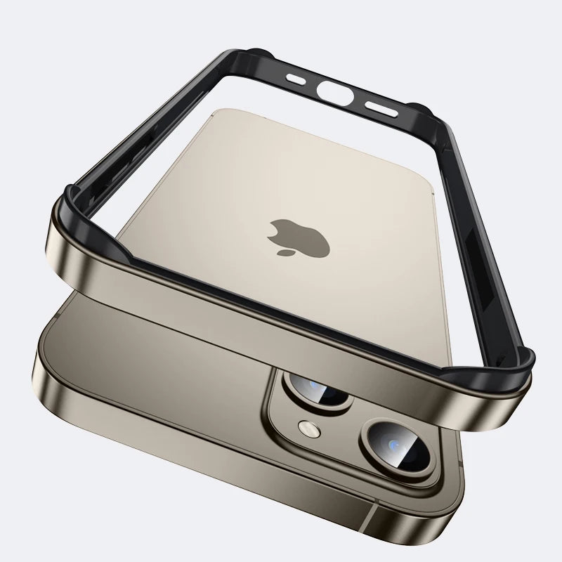Hybrid Silicone Frame Aluminum Metal Phone Case For iPhone 16 15 14 13 12 Pro Max Better Heat Bumper