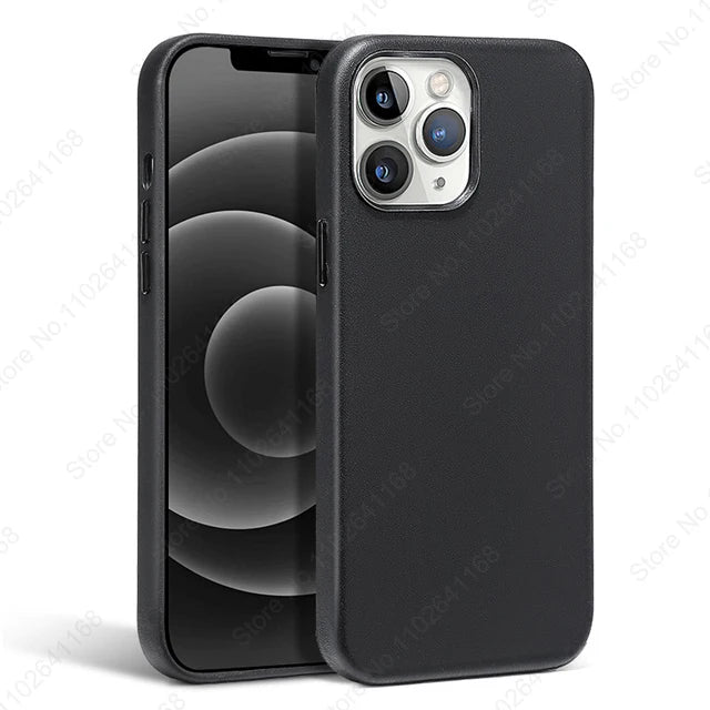 Official Original Animated Leather Cases for iPhone 16 13 14 15 Pro Max for Magsafe Magnetic Wireless Charging Cover For 15 Plus