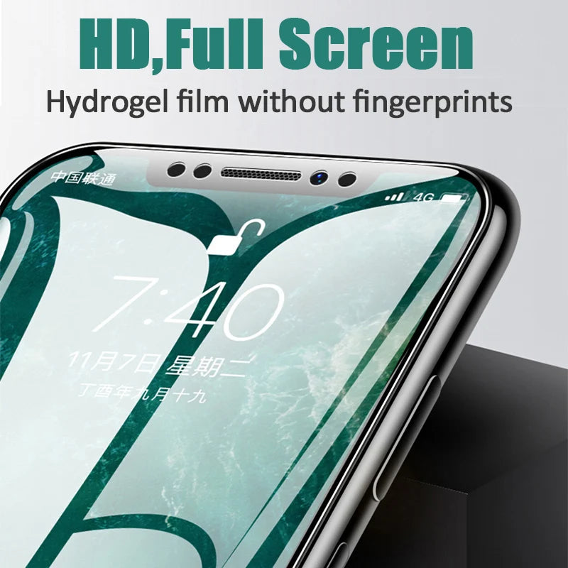 5PCS Full Cover Hydrogel Film for iPhone 11 12 13 14 15 16 Pro Max 12 Mini X Xr Xs Screen Protector for iPhone 7 8 Plus SE 2022