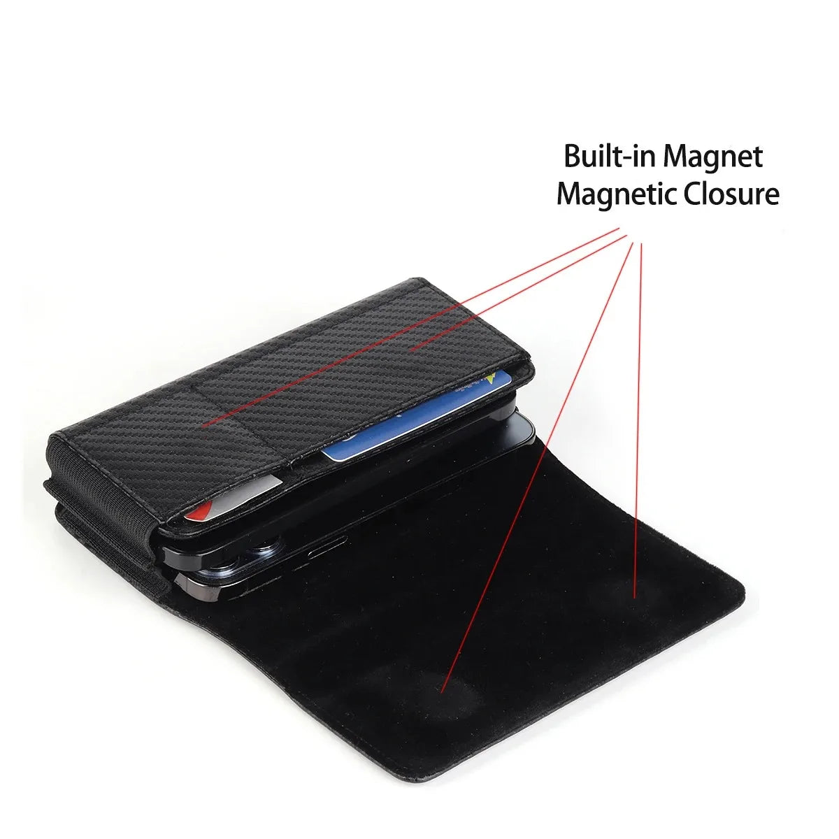 Universal Double Layer Phone Bag Case Pouch for 6 -7" Mobile Phone iPhone Huawei Samsung with Flip Waist Bag Belt Clip Cover