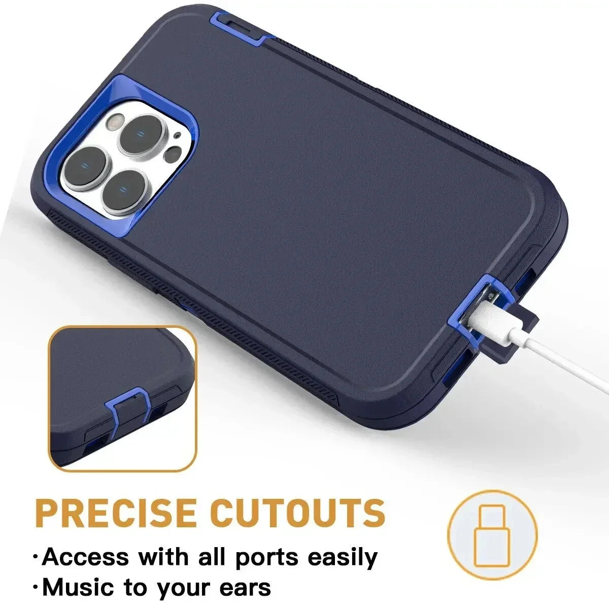 Luxury 3in1 Armor Otter CASE BOX for IPhone 16 15 14 13 12 11 Pro Max XS XR Plus Shockproof Soft Bumpers Protective Hard Cover