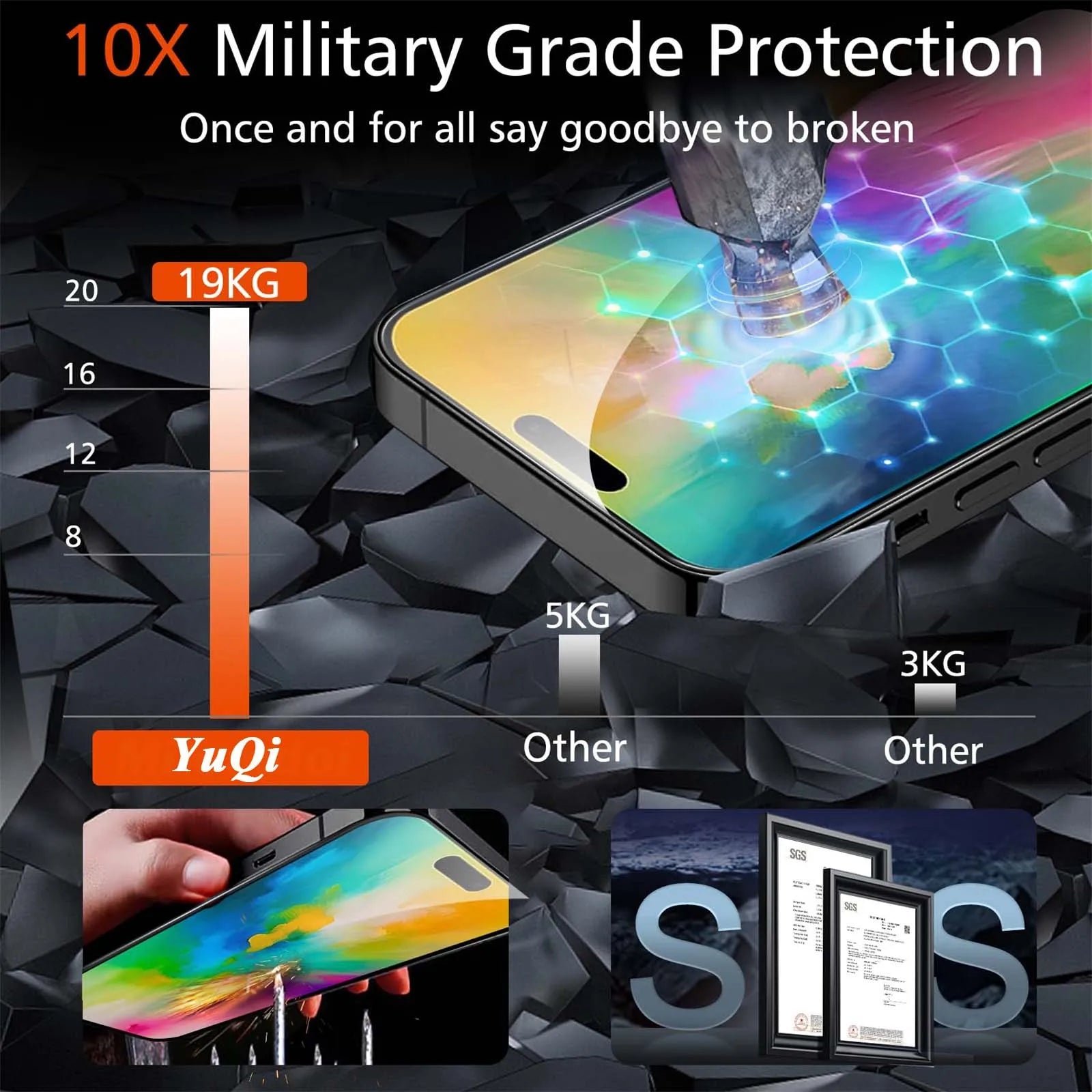 Screen Protector For iPhone 16 Pro 6.3 inch, Tempered Glass HD Crystal  9H Anti Scratch Case Friendly Mica High Aluminum