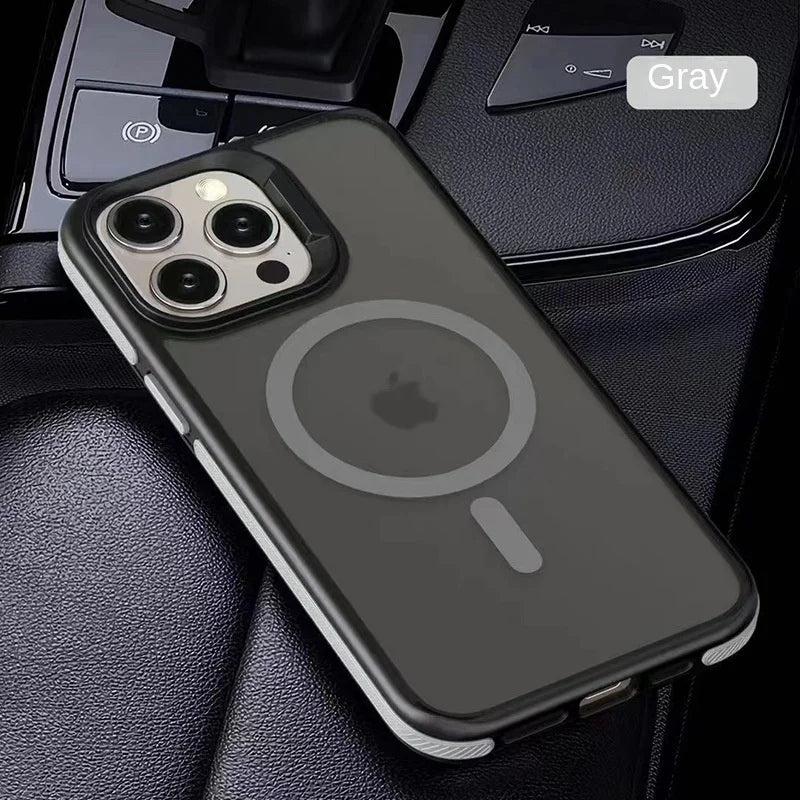 Magnetic Luxury Matte Translucent Armor Shockproof Case For iPhone 16 15 14 13 12 11 Pro Max Plus Magsafe Wireless Charge Cover