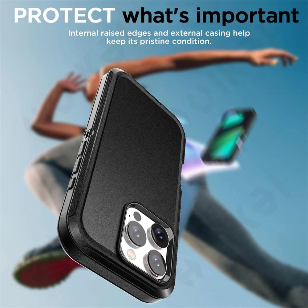 Case For iPhone 16 15 14 13 12 11 Pro Max XS XR 8 7 6 Plus Heavy Duty Shockproof Anti-Scratch Rugged Protective with Full Cover