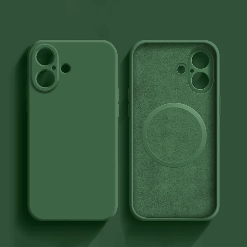 For Apple iPhone Case 16 15 Pro Max Liquid Silicone Magnetic For Magsafe Phone Protection 14 13 12 Plus Mini Funda Accessory