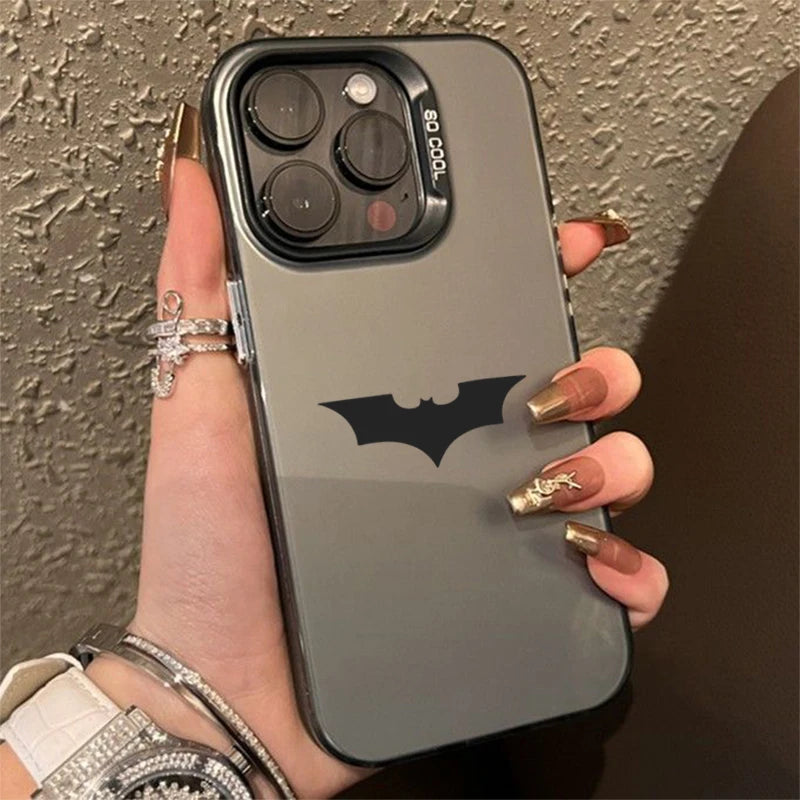 Bat Spider Pattern Matte Texture Phone Case For iPhone 16 15 14 13 12 11 Pro Max 16E XS XR 7 8 Plus SE2 Shockproof Bumper Cover