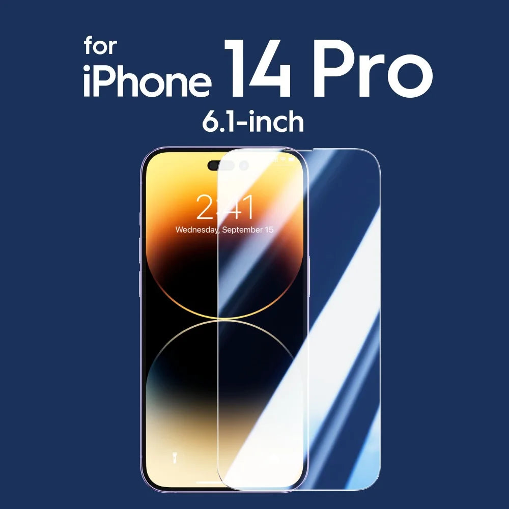 2PCS Screen Protector for iPhone 16 Pro Max 15 Pro 15 14 13 12 Tempered Glass 9H HD Front Film for iPhone 16