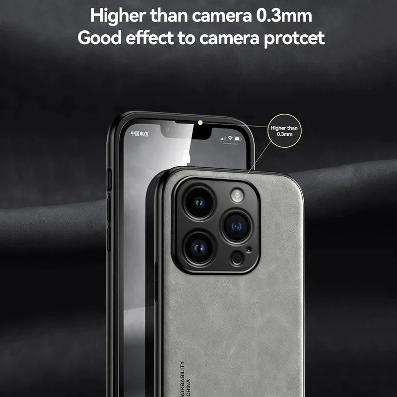 Luxury Leather Case For iPhone 16 15 14 11 13 12 Pro Max Mini XR 16e 15 14 16 Plus Shockproof Cover For iPhone XS Max X Funda