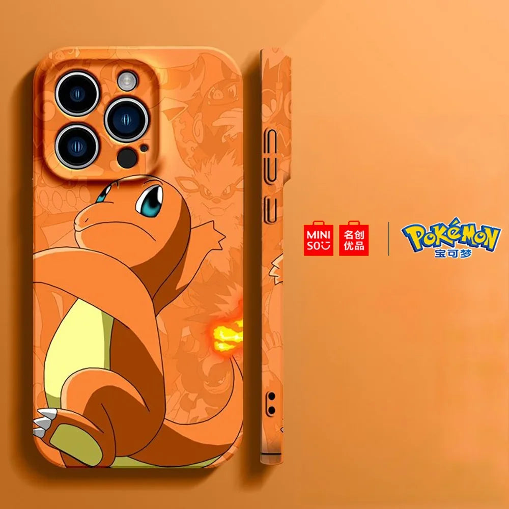 Pokemon Collaboration Pikachu Gengar Phone Case For iPhone 15 14 13 11 12 16 Pro Max Plus Stiff Hard Phone Case