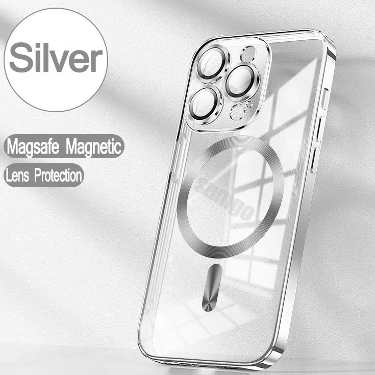 Official New Desert Gold Wireless Charging Magsafe Case iPhone 16 15 14 13 12 11 Pro Max Plus Magnetic Electroplate Bumper Cover