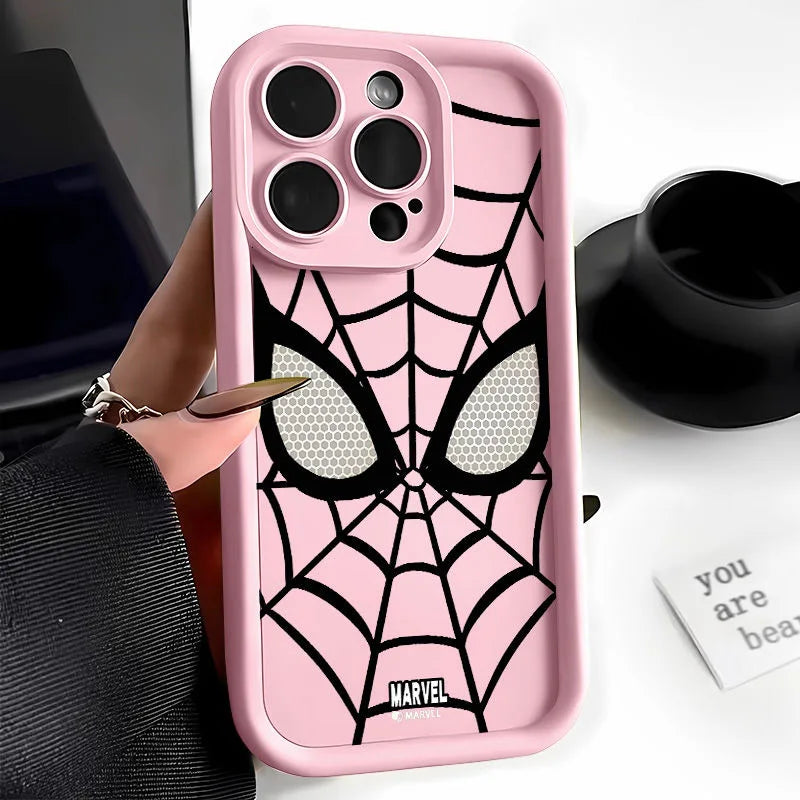 Marvel Spider Man Plain Multistep TPU Phone Case For iPhone 16 15 14 13 12 11 Pro Max XR XS 7 8 Plus Soft Silicone Cool Cover
