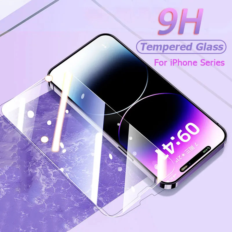 5PCS Full Tempered Glass for iPhone 15 16 11 12 13 14 Pro Max 13 Mini Screen Protector for iPhone Xr X Xs 7 8 Plus SE 2020 2022