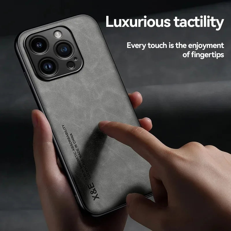 Luxury Leather Case For iPhone 16 15 14 11 13 12 Pro Max Mini XR 16e 15 14 16 Plus Shockproof Cover For iPhone XS Max X Funda