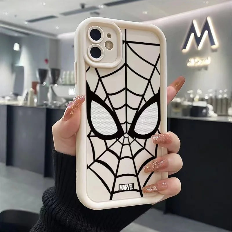 Marvel Spider Man Plain Multistep TPU Phone Case For iPhone 16 15 14 13 12 11 Pro Max XR XS 7 8 Plus Soft Silicone Cool Cover